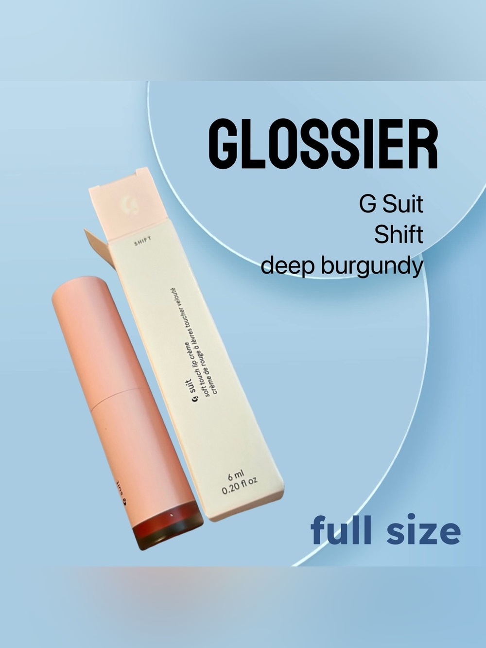 🇺🇸🆕📦NIB GLOSSIER |FULL| Deep Burgundy Shift G Suit velvety liquid lipstick